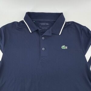 Lacoste Sport Polo Shirt Men XL Navy Blue Ultra Dry Preppy Breathable Colorblock
